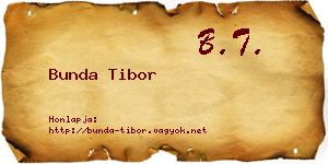 Bunda Tibor névjegykártya